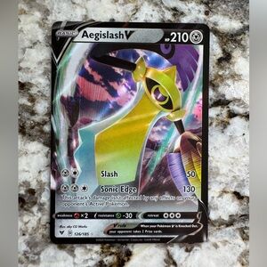 Pokemon Aegislash V Card - Black, Yellow, Purple